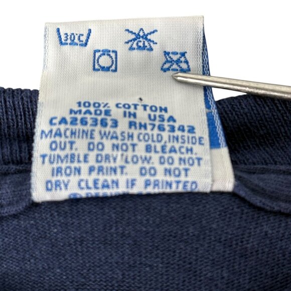 Vintage 90s Cleveland Indians Salem Sportswear Navy Graphic T-Shirt Large - Picture 6 of 8